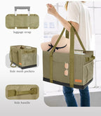 Extra Large Utility Tote Bag - Standing Reusable Grocery Bag with Handle, Collapsible Storage for Shopping, Beach