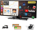 Largest 11.5 inch Wireless CarPlay Screen for Car,Built-in N-etflix/YouTube/TikTok and other apps,A-pple CarPlay & Android Auto screen with1080P Backup Camera/Navigation/Voice Control,for All Vehicles