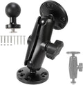 Aluminum Kayak 1" Ball Mount for Garmin Striker 4 / Plus 4 / Vivid 4cv, Fish Finder Mount with Round Plates & T-Bolt Track Base, Medium Arm Marine Electronic Holder Compatible with Lowrance, Raymarine