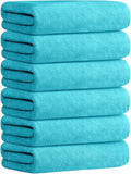 Bath Towel, Microfiber Bath Towels Set 6 Pack (30" x 60") - Large Size, Extra Absorbent, Quick Drying, Multipurpose Use as Bath Fitness Towel, Sports Towels, Yoga Towel, Aquamarine