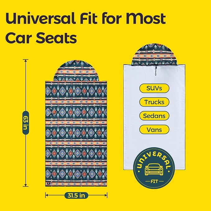 Car Seat Towel Cover - Sweat Absorbing Microfiber Towel for Car Seat After Gym, Workout & Beach - Washable Seat Protector, Universal Fit for Cars, Trucks, SUVs - 2 Pack