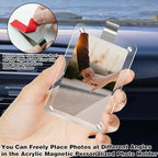 Acrylic Magnetic Personalized Photo Holder Car Picture Frame, Car Picture Holder, Car Photo Holder Car Visor Clip, Personalized Car Accessories Can Be Used to Add Your Personal Photo