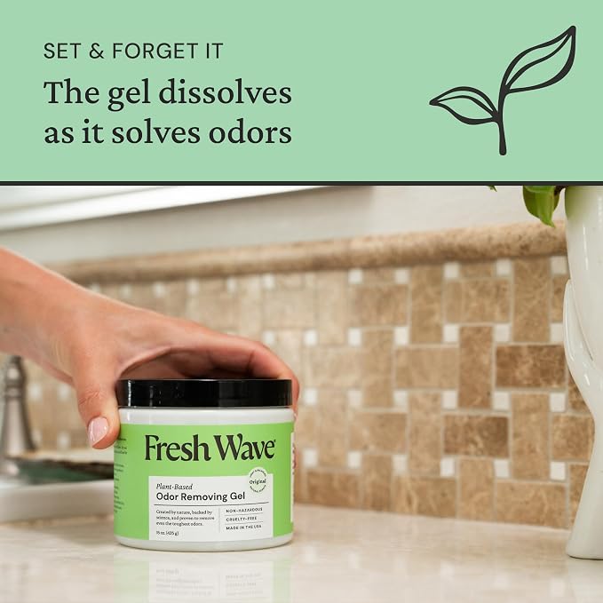 Odor Removing Gel, 15 oz. & 7 oz. - Odor Absorbers for Home, Safer Odor Relief, Natural Plant-Based Odor Eliminator, Every 15 oz. lasts 30-60 Days, For Cooking, Trash & Pets