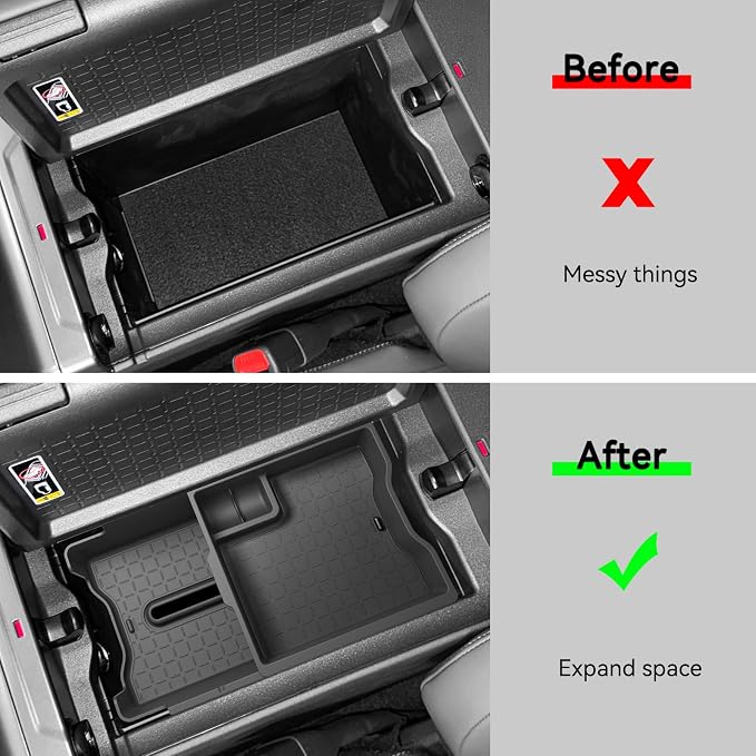 Center Console Double-Layer Organizer for Toyota RAV4 2026 Central Control Armrest Double-Layer Storage Box Insert Tray Interior Auto Accessories Black