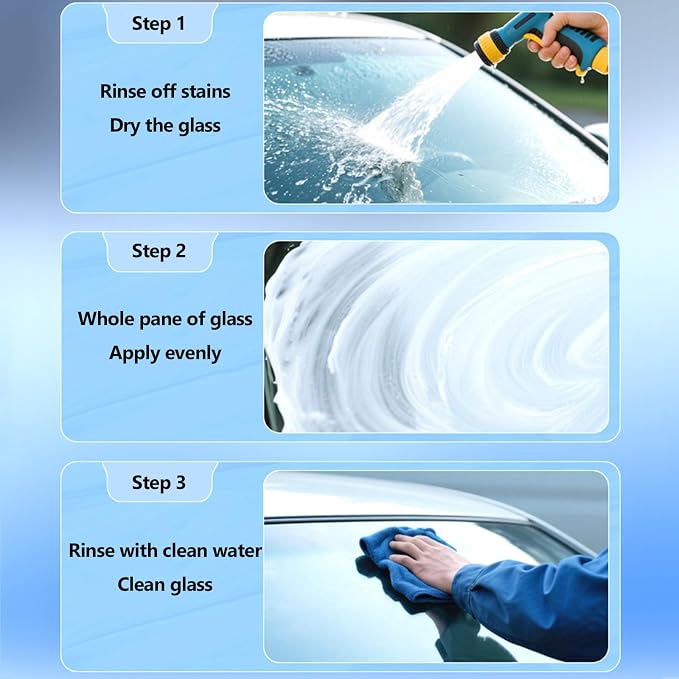 Glass Cleaner Glass Oil Film Cleaner for Car, Windshield Cleaner Tool for Automotive Windshield, Window, Mirror, Improve Windshield Clarity and Visibility for Safe Driving (2)