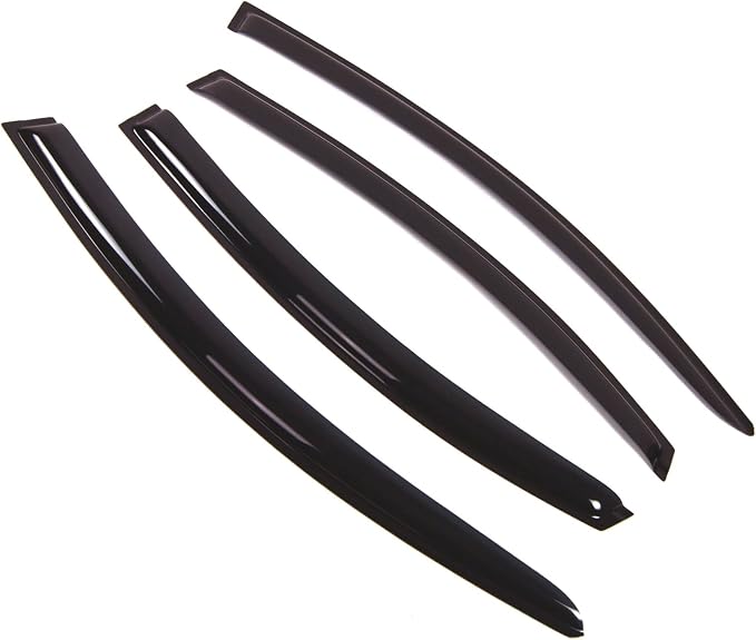 WD2-307HB Dark Smoke 4 Pcs Set Window Visor (Outside Mount) Deflector Rain Guard Compatible with 2008-2009 Mazda Mazda6 Hatchback