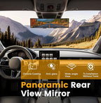 12 Inch Chrome Coat Anti-glare Wide Angle Rear View Mirror 2 Pack | Convex Panoramic Clip-on HD Rearview Mirror Universal Car Interior Accessories Mirrors for Car SUV Truck to Reduce Blind Spot