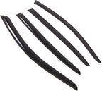 WD2-779 Dark Smoke 4 Pcs Set Window Visor (Outside Mount) Deflector Rain Guard Compatible with 2002-2008 BMW 745Li 750Li 760Li