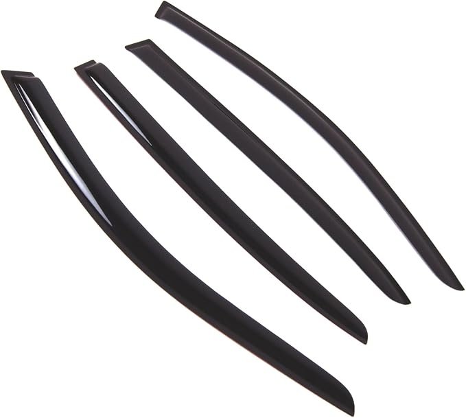 WD2-779 Dark Smoke 4 Pcs Set Window Visor (Outside Mount) Deflector Rain Guard Compatible with 2002-2008 BMW 745Li 750Li 760Li