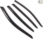 Outside Mount Window Vent Visors Rain Guards Compatible with BMW 745Li 750Li 760Li 2002-2008 | Side Window Wind Deflectors Rain Shields | Smoke Tinted, 4 Pcs Set, DGWV-779