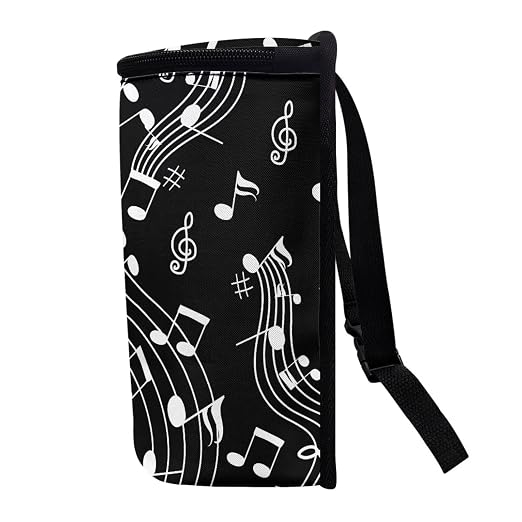 Music Note Piano Key Print Car Trash Can with Lid, Leak Proof Auto Trash Bag Hanging Vehicle Garbage Can Multipurpose Storage Container for Back Seat Road Trip