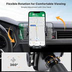 Phone Holders for Your Car with Metal Hook Clip, Air Vent Cell Phone Stand Car Mount, Universal Automobile Cradle for Garmin GPS Fit iPhone Android and All Smartphones, Dark Black