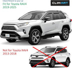 in-Channel Extra Durable Rain Guards for Toyota RAV4 2019–2025, Window Deflectors, Vent Window Visors, Dark Smoke, 4-Piece Set – 619152