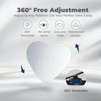 2 pcs Blind Spot Mirrors, 2" Heart Shaped HD Glass Convex 360° Wide Angle Side Rear View Mirror with ABS Housing for Cars SUV and Trucks, Chrome Heart shape, Pack of 2
