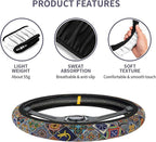 Car Steering Wheel Cover for Women Men, Non-Slip Mexican Talavera Tiles Steering Wheel Protector, Universal 14"-15" Fit for Cars, SUVs, Trucks (Mexican Talavera Tiles)