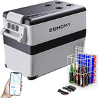 12 Volt Refrigerator, 47QT Electric Cooler, 12V Fridge APP Control, 12V Cooler -4℉~68℉, Portable Freezer 12/24V DC 100-240V AC for Camping, Travel, Truck, Home