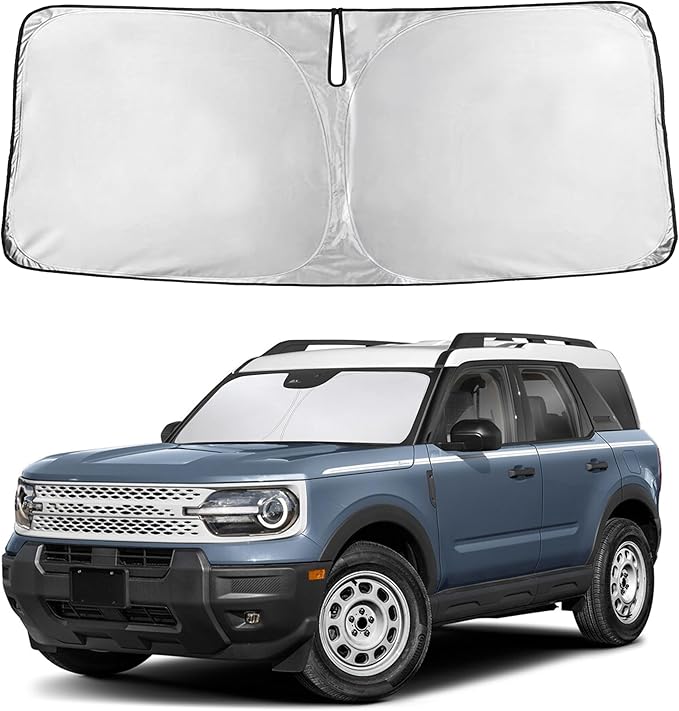 Windshield Sunshade Compatible for Ford Bronco Sport 2021-2024 2025 2026, Sun Visor for Front Windshield & Window Sun Shade Cover, UV Heat Blocker & Protector, Car Accessories