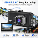 3-inch 1080p High-Definition Dash cam for Cars, 24 Hour Recording, 170° Large Wide-Angle,Super Night Vision, G-Sensor Parking Monitoring Loop Video Motion Detection