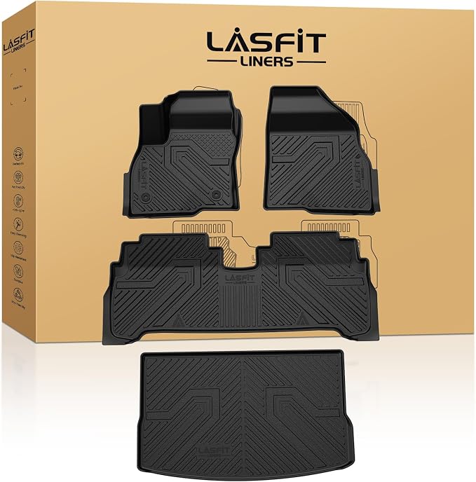Floor Mats & Cargo Liner for Chevy Bolt EV 2027/Bolt EUV 2022-2023 (Not EV), All Weather TPE Custom Fit Floor Mats for Car, Car Mats for Chevy Bolt EUV Accessories (Fit in Upper Position)