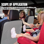 2PCS Kick Mats Back Seat Protector for Kids, Waterproof PVC Car Back of Seat Protector, Seatback Cover for Car Front Seats, Protection Against Dirt Dust Mud Scratches and Stain (Transparent)