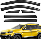 Extra Durable Window Deflectors Tape-On Window Visors Rain Guards Fit for Jeep Cherokee 2014-2023, Sun Visors, Wind Vent for Shades, Exterior Car Accessories - 6pcs. AG0962