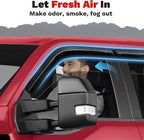 Window Visors Rain Guards for 2015-2025 2026 Ford F150 SuperCrew/2017-2026 F250/F350/F450/F550/Super Duty Crew Cab Accessories, Tape-On Side Window Wind Deflectors Vent Visors Rainproof Black