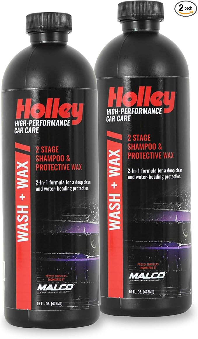 Wash + Wax - 2-Stage Shampoo & Wax - High-Performance Car Care, Washing Liquid - Soap Concentrate with Carnauba Protective Wax - For all car types - 16 oz. (2 Pack)