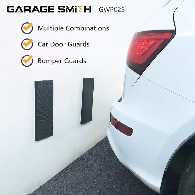 GWP02S Garage Wall Protector Car Door Protectors, Designed in Germany (4, Black)