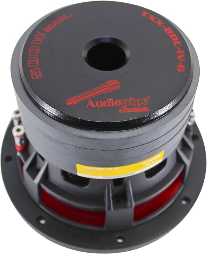 6" Quad Stack Composite Cone Subwoofer (TXX-BDC-IV-6), Superior Performance, 500W, 2.5" BASV Voice Coil, 4 Magnets, Non-Press Paper Cone, Aluminum Basket, Multi-Connect, 2 x 4 Ohm