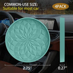 ME.FAN Car Coasters for Cup Holders [4 Pack] - 2.75in Silicone Auto Mug Mats - Universal Non-Slip Recessed Car Interior Accessories Teal Blue