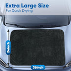 Professional Car Drying Towel (36"x 24") with Twisted-Loop Technology, 1200GSM for a Streak-Free Finish – Microfiber Towels for Cars, Trucks, SUVs, RVs and Motorcycles