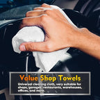 White Microfiber Cleaning Cloths 100 Pack, Reusable Cleaning Rags Shop Towels - Bulk Multipurpose Microfiber Towels, Lint Free Cleaning Towels for Car, House & Kitchen, 11.5 x 11.5 inch
