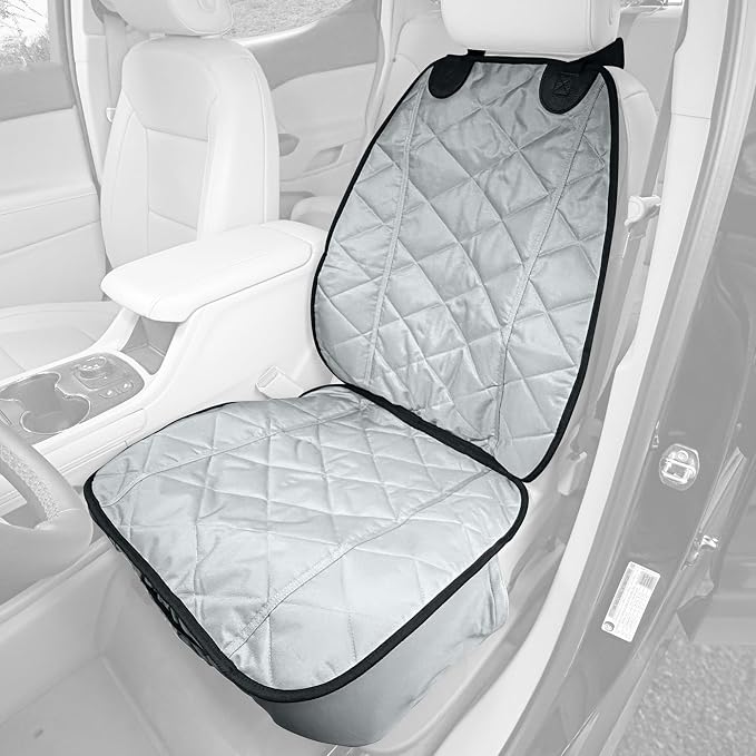 Car Seat Cover for Dogs – Durable Captains Seat & Front Seat Protector for Dogs, Waterproof, Non-Slip Car Seat Cover for Pets, Easy Install, Protects Vehicle from Dirt, Fur, Scratches (Grey)