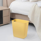 Plastic Small Bathroom Trash Can Wastebasket, 3.5 Gallon, Yellow | Compact Sturdy Garbage Can for Bathroom, Laundry Room, Kitchen, Office, Kids Room, Dorm, Durable, Easy to Clean