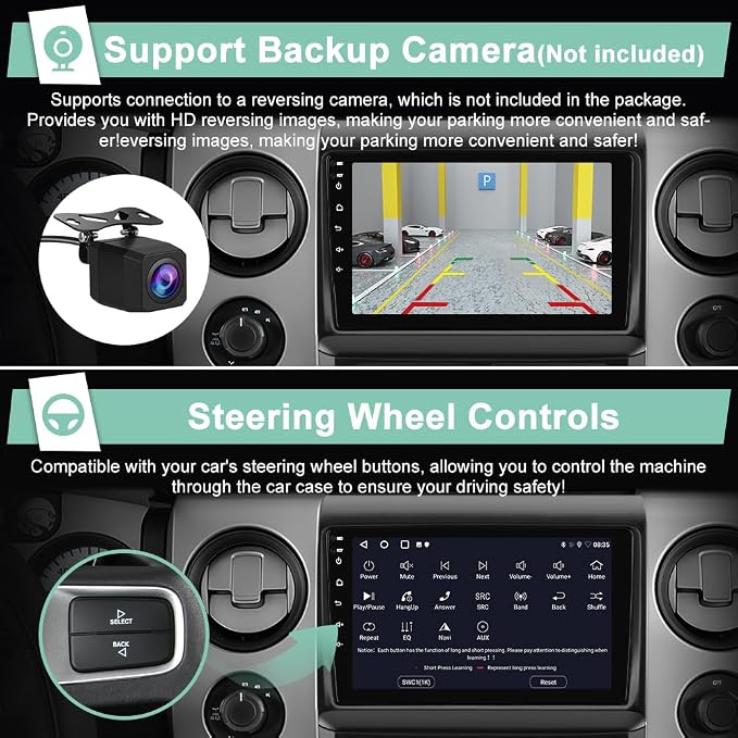 2GB+64GB Radio Upgrade for Ford F150 2009-2012 (Auto AC High end) with 9-inch HD Touch Screen,Wireless CarPlay/Android Auto WiFi, SWC, FM, AM