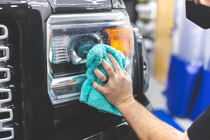 Eagle Edgeless 450 (6-Pack) Professional Korean 70/30 Blend Super Plush Microfiber Detailing Buffing Polishing Drying Towels for Cars 16x16 in, Teal Blue