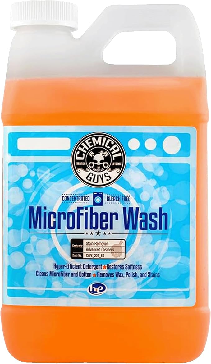 Microfiber Wash Detergent, Concentrated, Fresh Citrus, 64 oz | Microfiber-safe concentrate for towels, mitts, and pads; lifts dirt, grease, and wax, restores softness, no softener needed