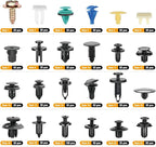 900Pcs Plastic Rivets and Auto Body Fasteners Assortment -24 Most Popular Sizes Nylon Bumper Clips with 10 Cable Ties for GM, Ford, Chrysler, Toyota, Honda, Nissan, Mazda, Chevy, Jeep, etc.
