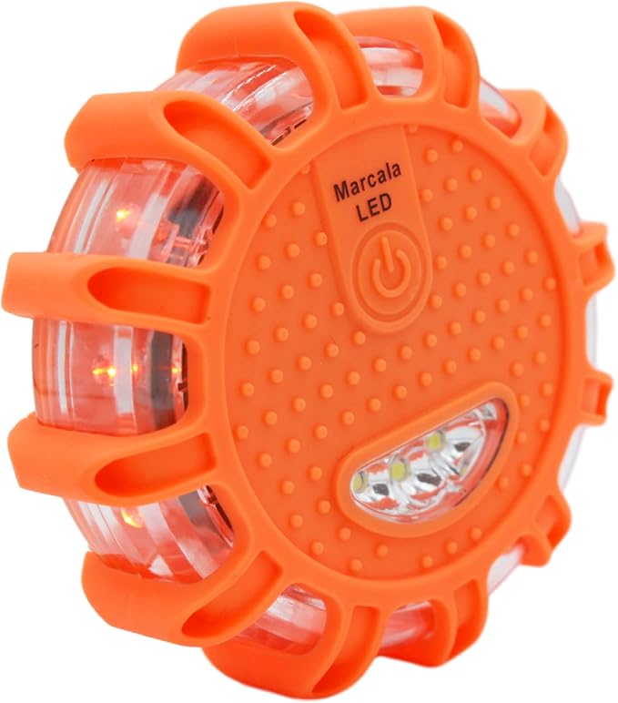 LED Road Flares 1-Pack | DOT Compliant LED Road Flares Car Emergency Kit | Emergency Flares w/Batteries Installed | Emergency Roadside Lights | 9 Flashing Modes to Get Noticed a Mile Away!