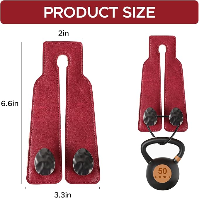 2PCS Leather Car Seat Hooks for Headrest, Vehicle Hanger Storage Organizer Universal for Handbag Purse, Car Accessories Gift (Red-Black)