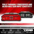SXE-1200.4/BK Car Amplifier Stereo Full-Range Class A/B 4-Channel 60x4 RMS @4 OHM 1200 Watts - Powerful and Compact Amp for Speakers in Car Audio System