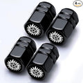 4Pack Supernatural Anti-Possession Symbol Tire Valve Stem Cap Pentagram Car Accessories Aluminum Alloy Universal Dust Covers Tire Air Cap for Car,Truck,SUV,Bike,Motorcycle,Gifts for Women Men