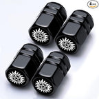 4Pack Supernatural Anti-Possession Symbol Tire Valve Stem Cap Pentagram Car Accessories Aluminum Alloy Universal Dust Covers Tire Air Cap for Car,Truck,SUV,Bike,Motorcycle,Gifts for Women Men