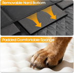 Large Dog Car Seat, Back Seat Extender for Dogs with 3 Mesh Windows, Waterproof Medium Carseat for Dogs with Hard Bottom, Pet Seat Cover for Cars, Trucks and SUVs