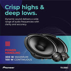 Z-Series TS-Z65C 6.5” 2-Way Speakers (Pair) – 300W Max, Crisp Highs + Clear Vocals, Audiophile Upgrade, Add an Amplifier for Optimal Performance