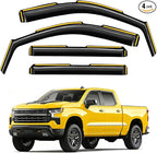 in-Channel Window Rain Guards Fit for Chevy Silverado 1500/GMC Sierra 1500 2019-2026 Crew Cab Extra Durable Window Deflectors Window Visors Vent Visors Vent Shades Truck Accessories
