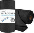 55 Pack Microfiber Cleaning Cloth Roll, Tear Away Reusable Paper Towels, 11" X 9", Ultra Absorbent & Lint Free Microfiber Cloth for Cleaning Cars, Kitchen, Window, Home and Shop, Black
