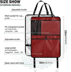 Maroon Seat Back Organizer Kick Mats Back Seat Protector, 2 Pack Kick Mats for Vehicles To Protect From Dirt