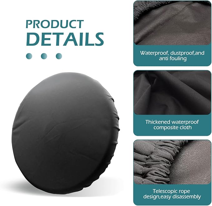 Car Steering Wheel Cover Sun Shade, Thickened Soft Waterproof Steering Wheel Sun Block Protector, All-Inclusive Design Auto Steering Shield Accessories for Most Cars, Trucks, SUVs (Black)