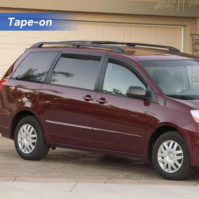 Window Visors Rain Guards Shield for 2004-2010 Toyota Sienna, Out-Channel Window Vent Wind Deflectors Visors Shades for 04 05 06 07 08 09 10 Sienna